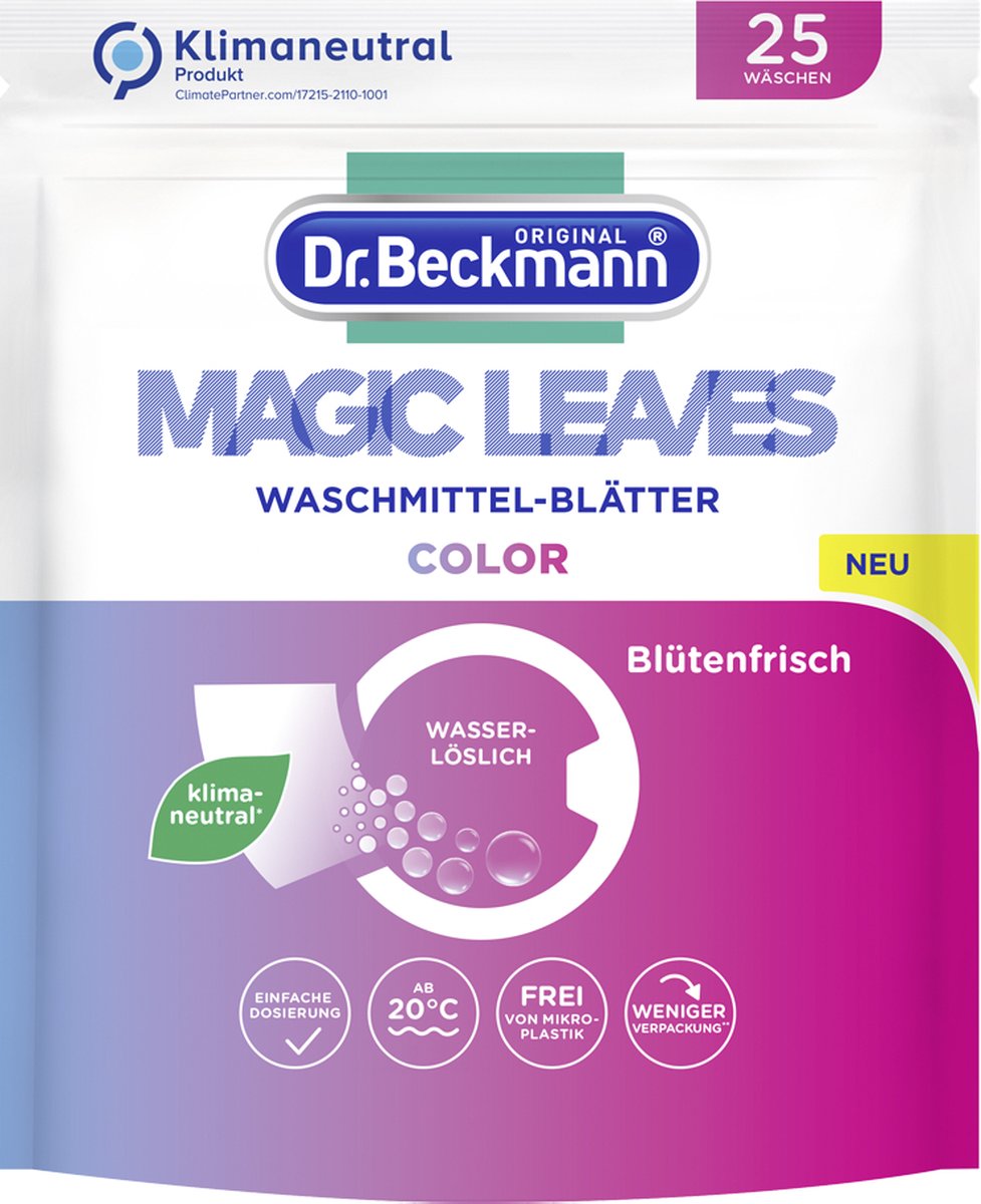 Dr. Beckmann Magic Leaves Color - Feuilles détergentes - Respectueux de l'environnement