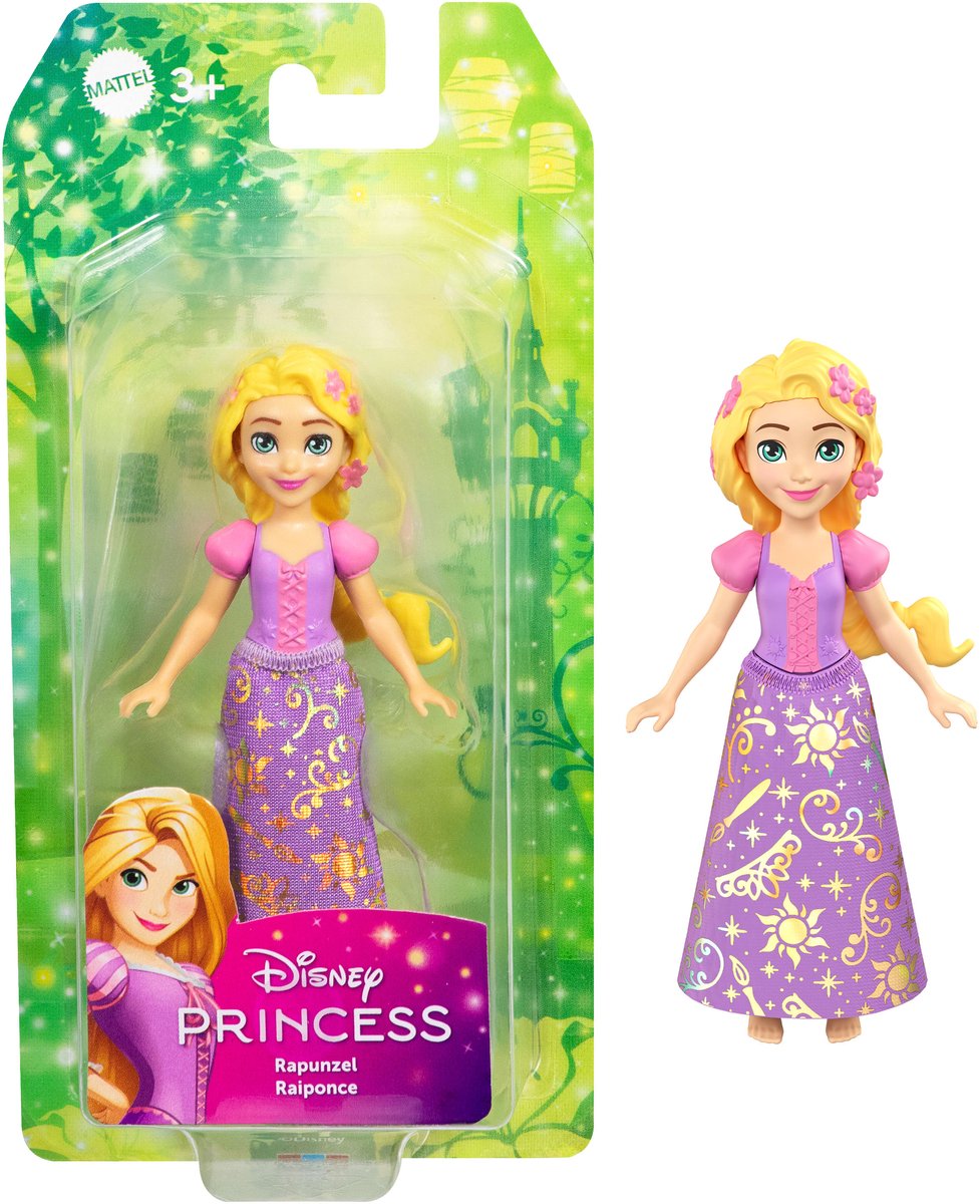 Disney princesse Raiponce Core petite poupée, petite poupée, femme, 3 ans, garçon fille, 95,4 mm, 50 g