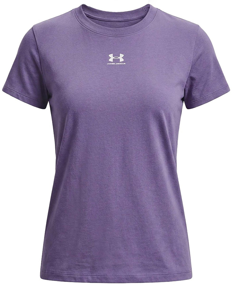 Chemise de sport pour femmes Under Armour UA Rival Core SS-PPL - Luxe violet - Luxe violet