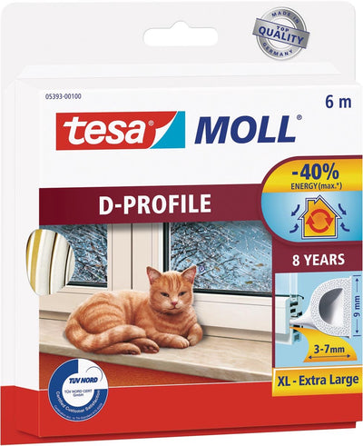 Tesa Tour Strap D Profil 6m x 3-7 mm blanc