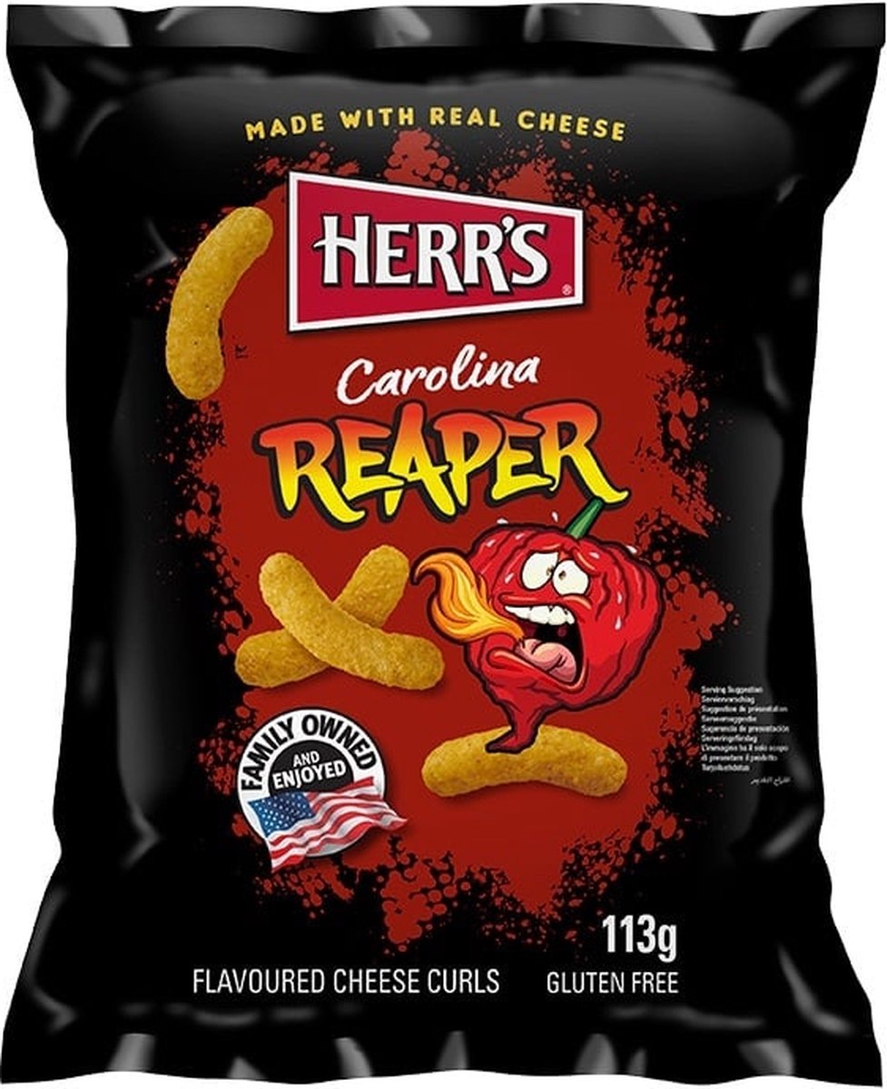 Herr's Carolina Reaper Curls - 12 x 113gr - pack économique
