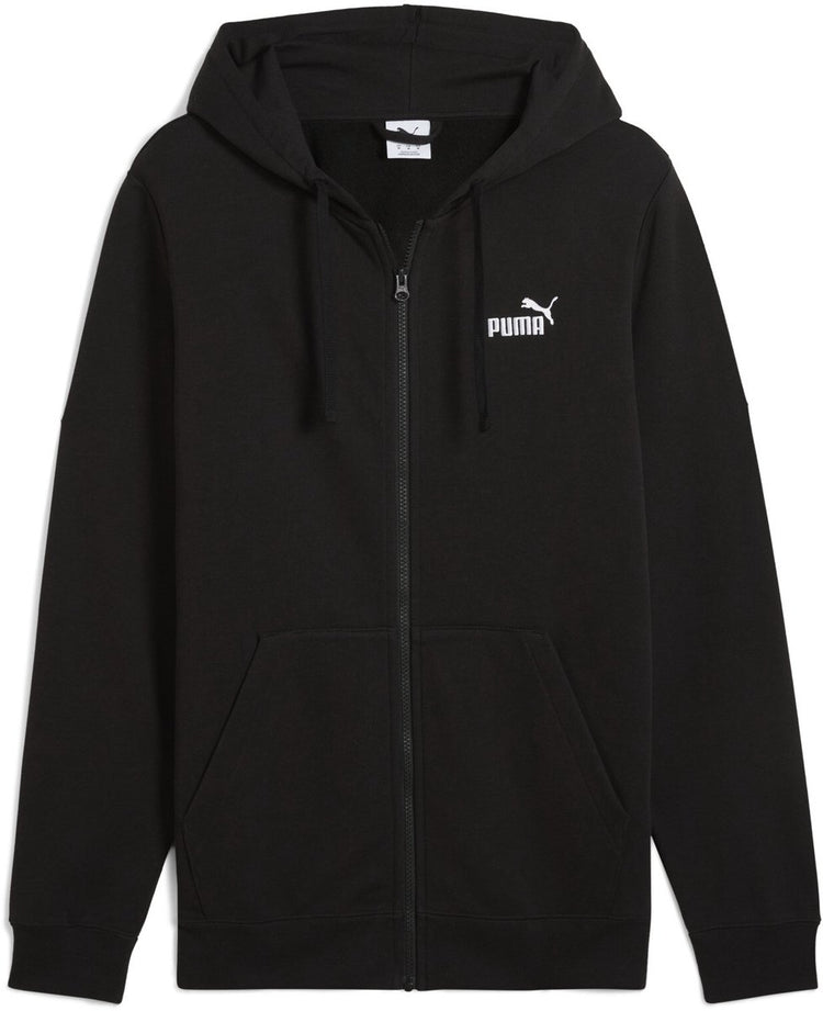 Puma ess non. pull à capuche zippé 1 logo fl pour homme - noir