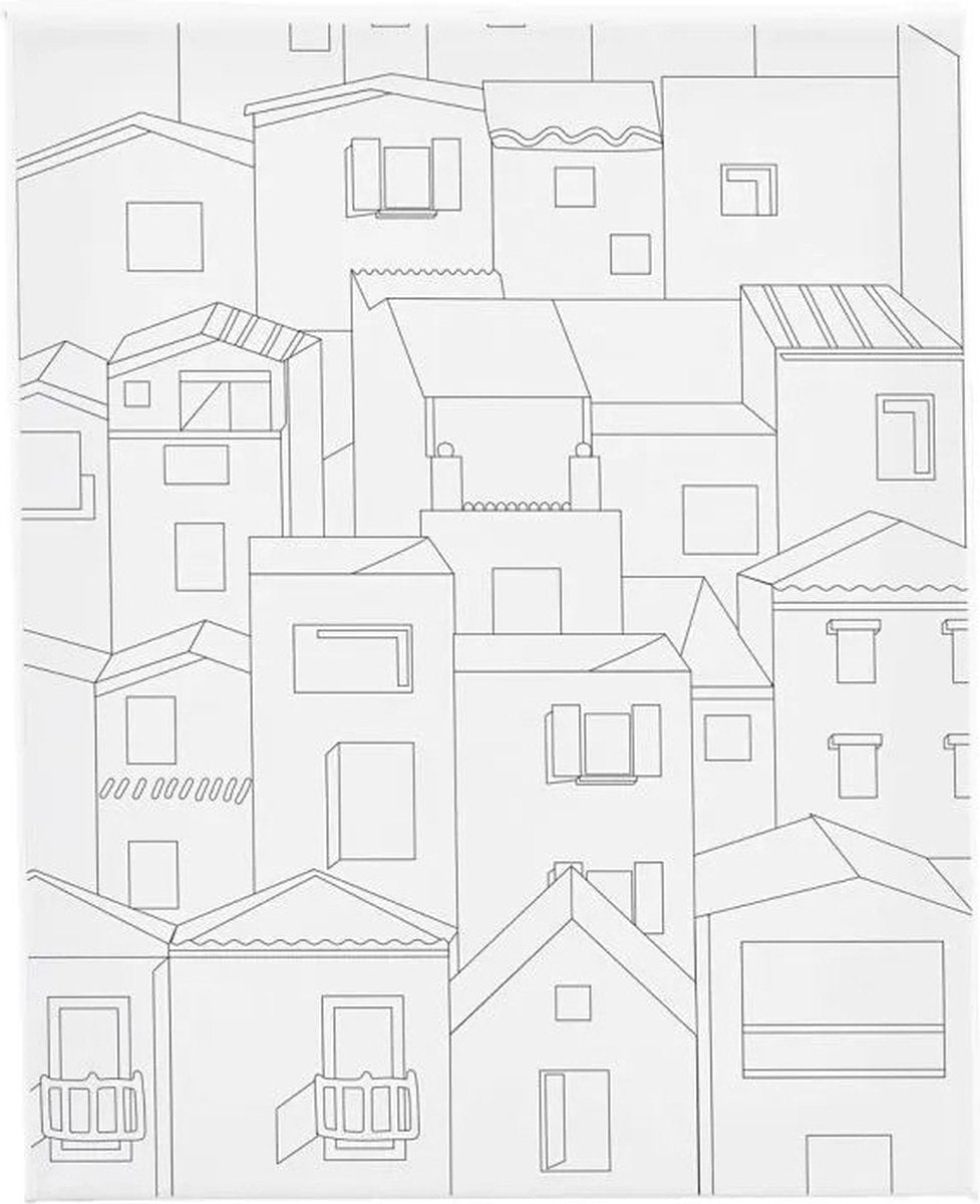 Creativ company toile de peinture avec impression, ville, d: 1,6 cm, taille 24x30 cm, 360 g, 1 pièce