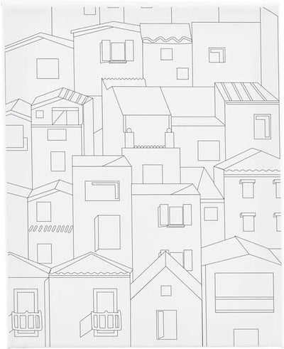Creativ company toile de peinture avec impression, ville, d: 1,6 cm, taille 24x30 cm, 360 g, 1 pièce