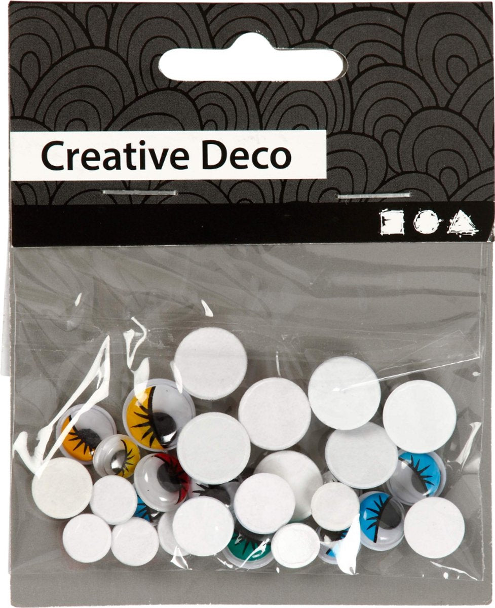 Creativ company yeux écarquillés, autocollants, d 8-12 mm, 30 div 1 boîte