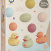 Ensemble de jouets de bain avec boules de bain sensorielles, canards en caoutchouc, pastel