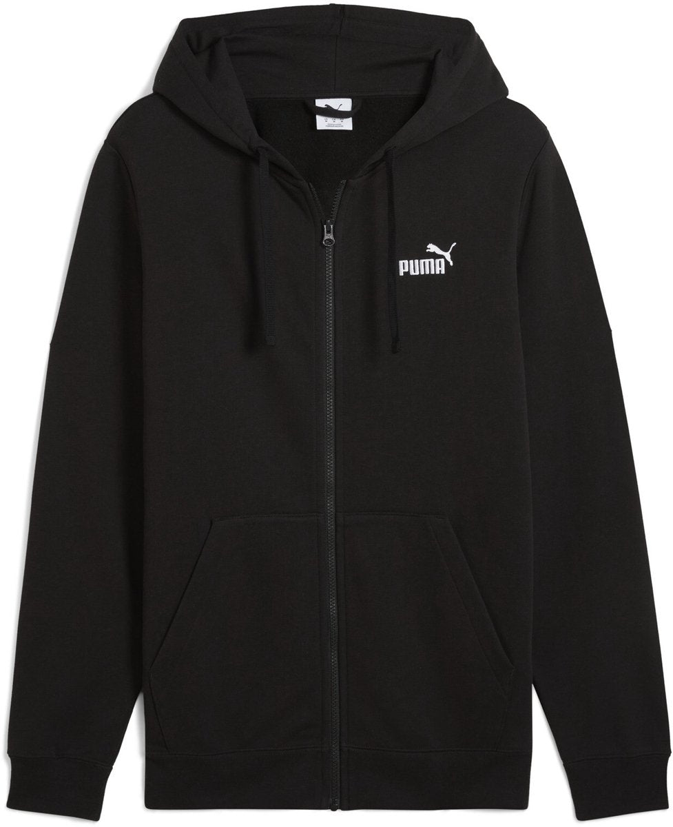 Puma ess non. pull à capuche zippé 1 logo fl pour homme - noir