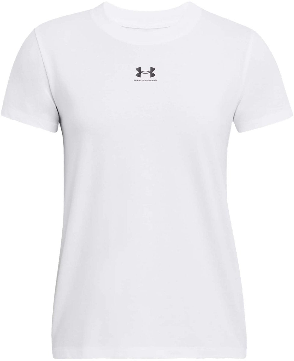 Under armour ua rival core ss-wht chemise de sport femme - blanc - noir
