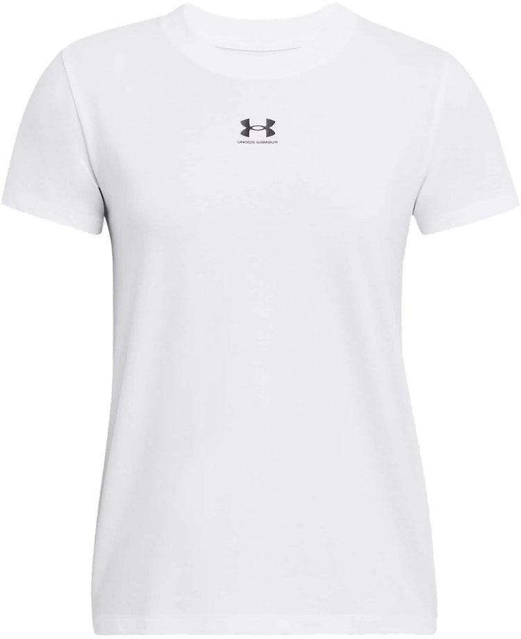 Under armour ua rival core ss-wht chemise de sport femme - blanc - noir