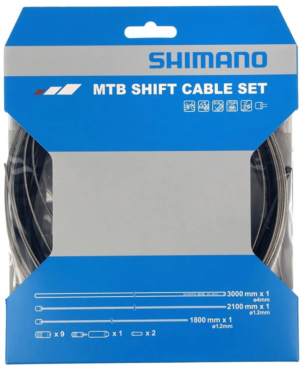 Jeu de câbles de vitesse Shimano race inox noir