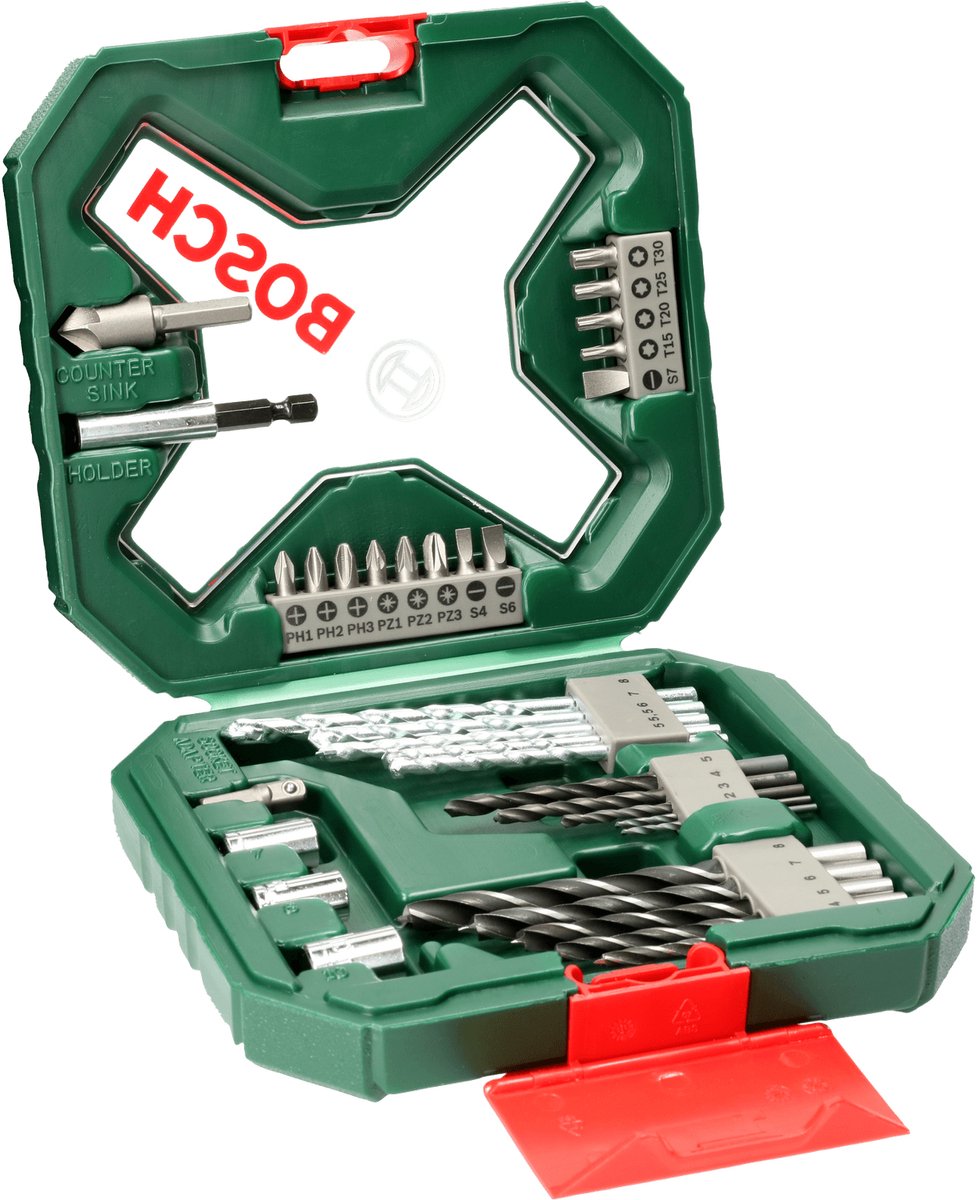 Jeu de forets Bosch x-line - 34 pièces - pour bois, métal et pierre