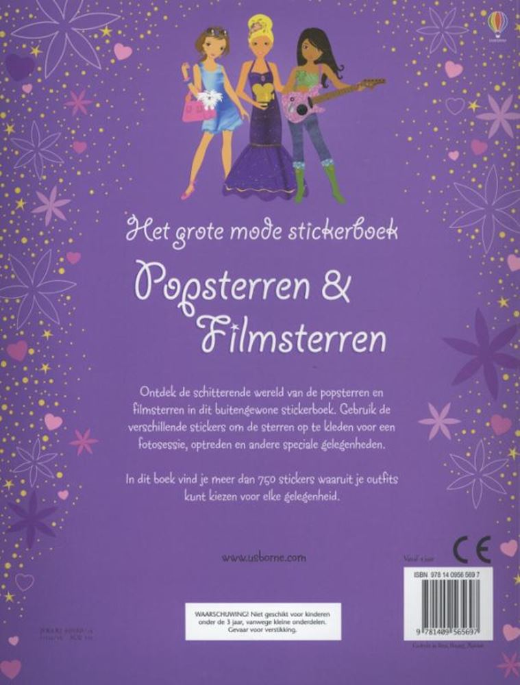 Grand livre d'autocollants mode : pop stars