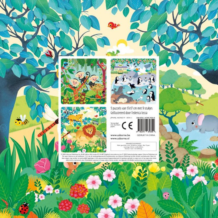 Livre avec 3 énigmes, le zoo. 3+