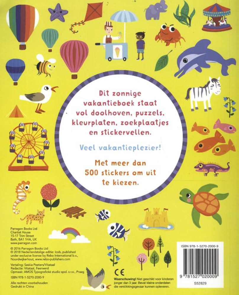 Autocollant de vacances et livre de jeu. 4+
