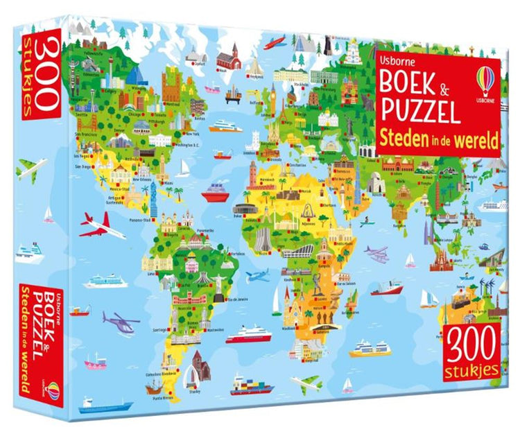 Livre avec puzzle, villes du monde. 5+