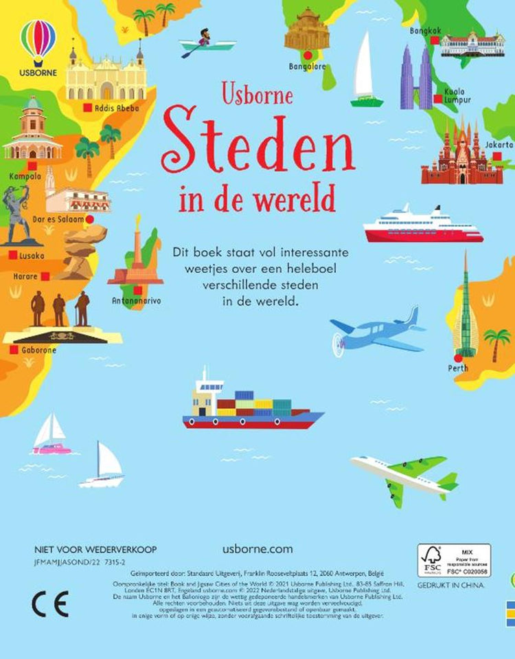 Livre avec puzzle, villes du monde. 5+