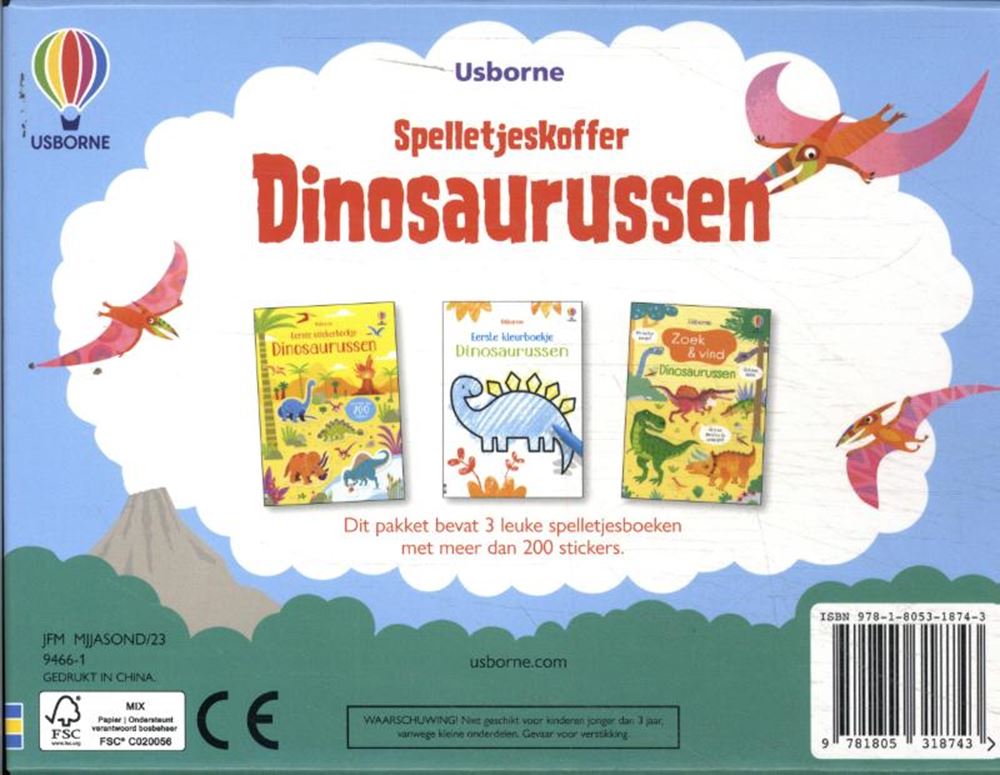 Mallette de jeu dinosaures. 3+