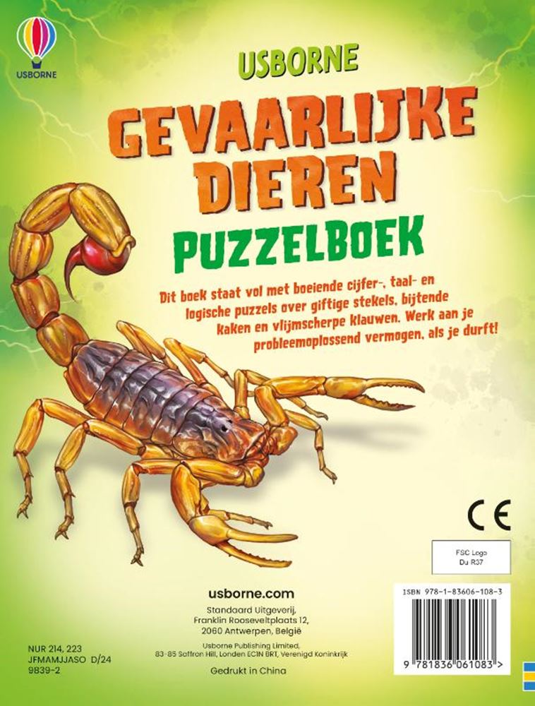 Livre de réflexion : animaux dangereux. 7+