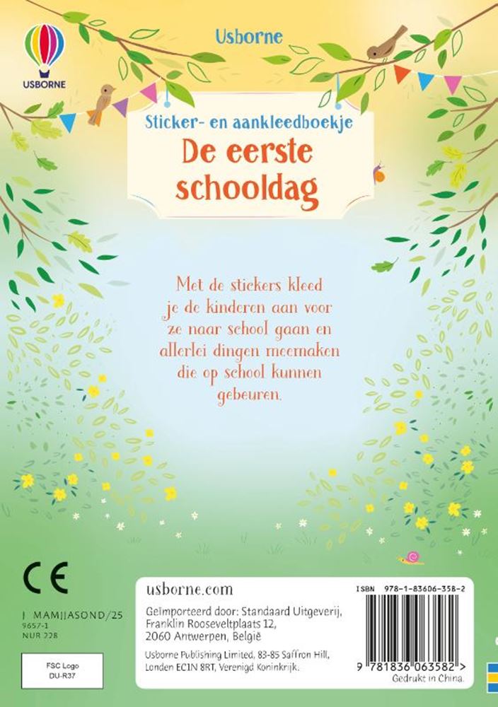 Livre d'autocollants : le premier jour d'école 3+