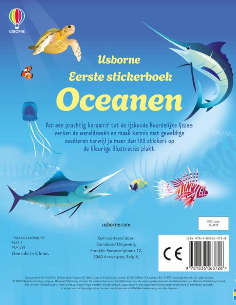 Livre d'autocollants : océans. 3+