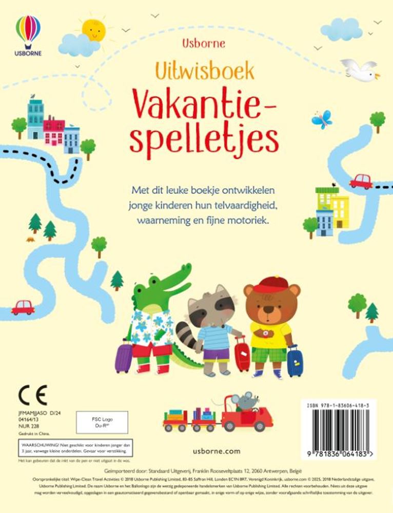 Livre effaçable : jeux de vacances. 3+