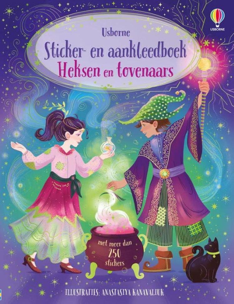 Livre d'autocollants : sorcières et sorciers 3+