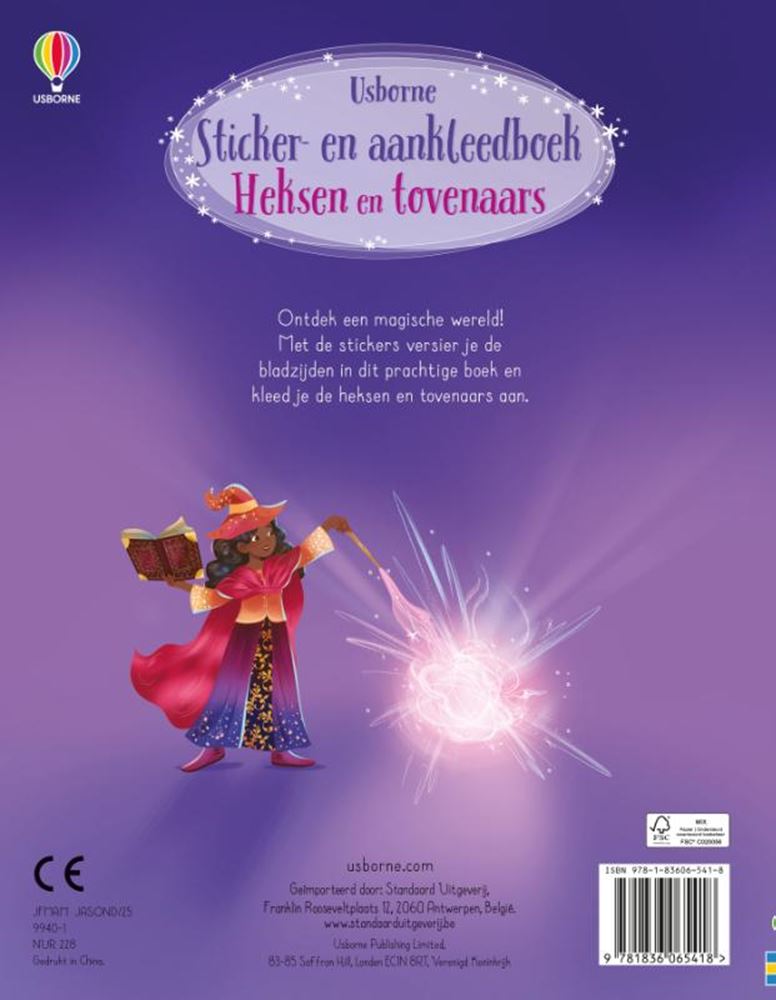 Livre d'autocollants : sorcières et sorciers 3+