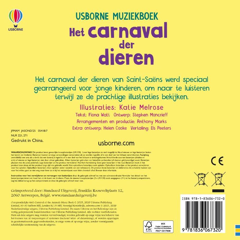 Livre sonore le carnaval des animaux 3+