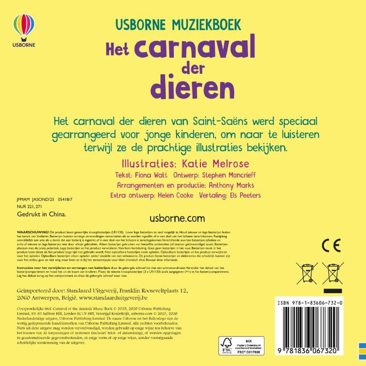 Livre sonore le carnaval des animaux 3+