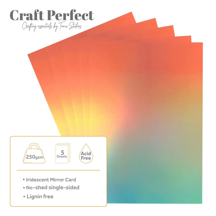 Craft Perfect par Tonic Studios Craft Perfect • Carte miroir irisée 250 g Sirène rougissante 5 pièces
