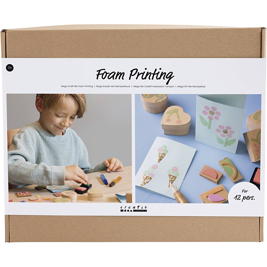 Creativ company group set d'impressions en mousse, cartes et boîtes, 1 boîte
