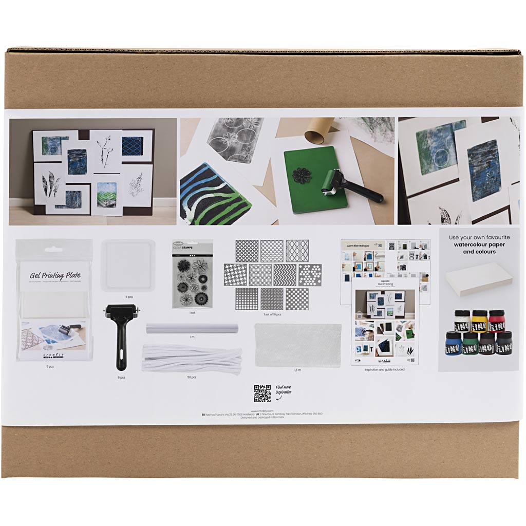 Creativ company group set d'impression sur gel, 1 boîte