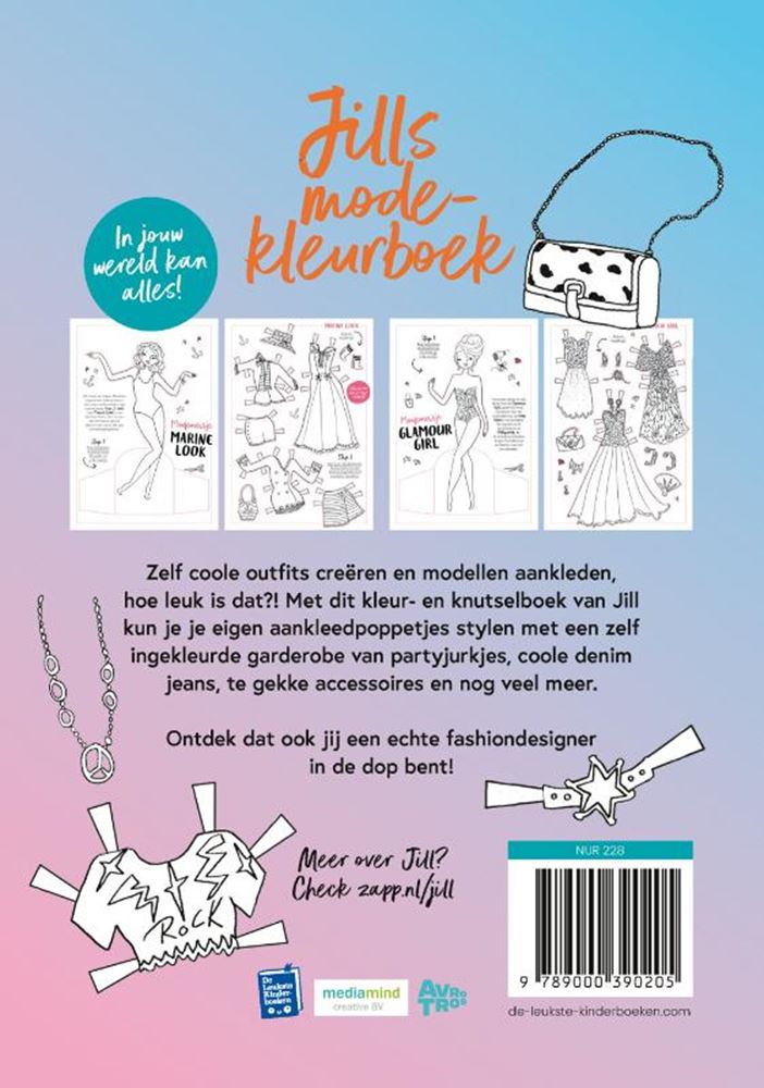 Livre de coloriage de mode de Jill 7+