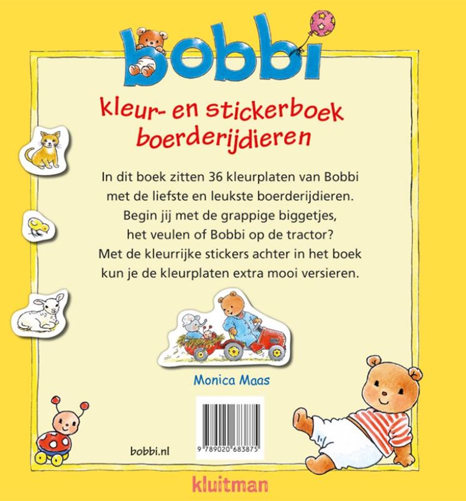 Éditeur Kluitman Bobbi Colors Sticker Book Farm Dieren