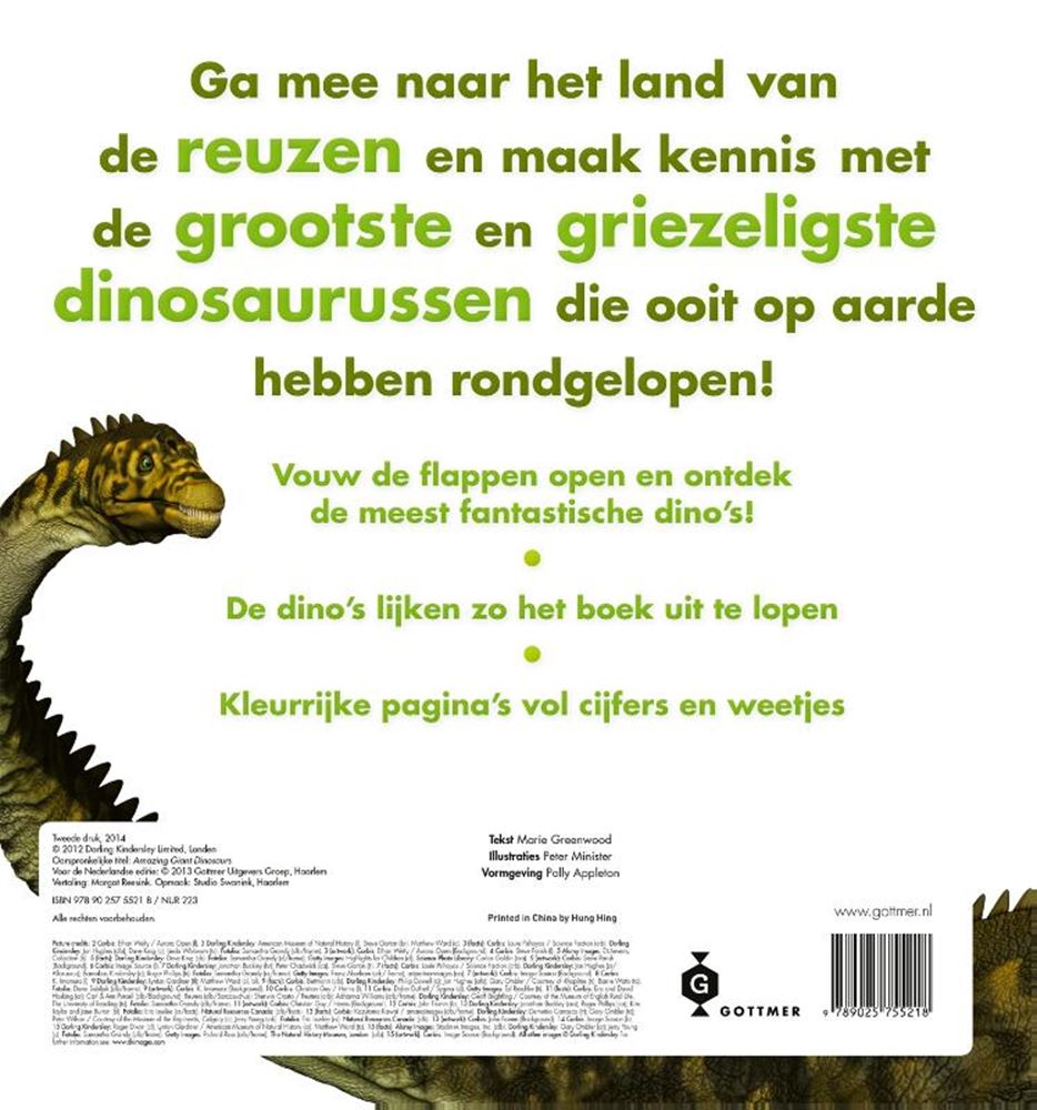 Dinosaures géants avec rabats dépliants. 4+