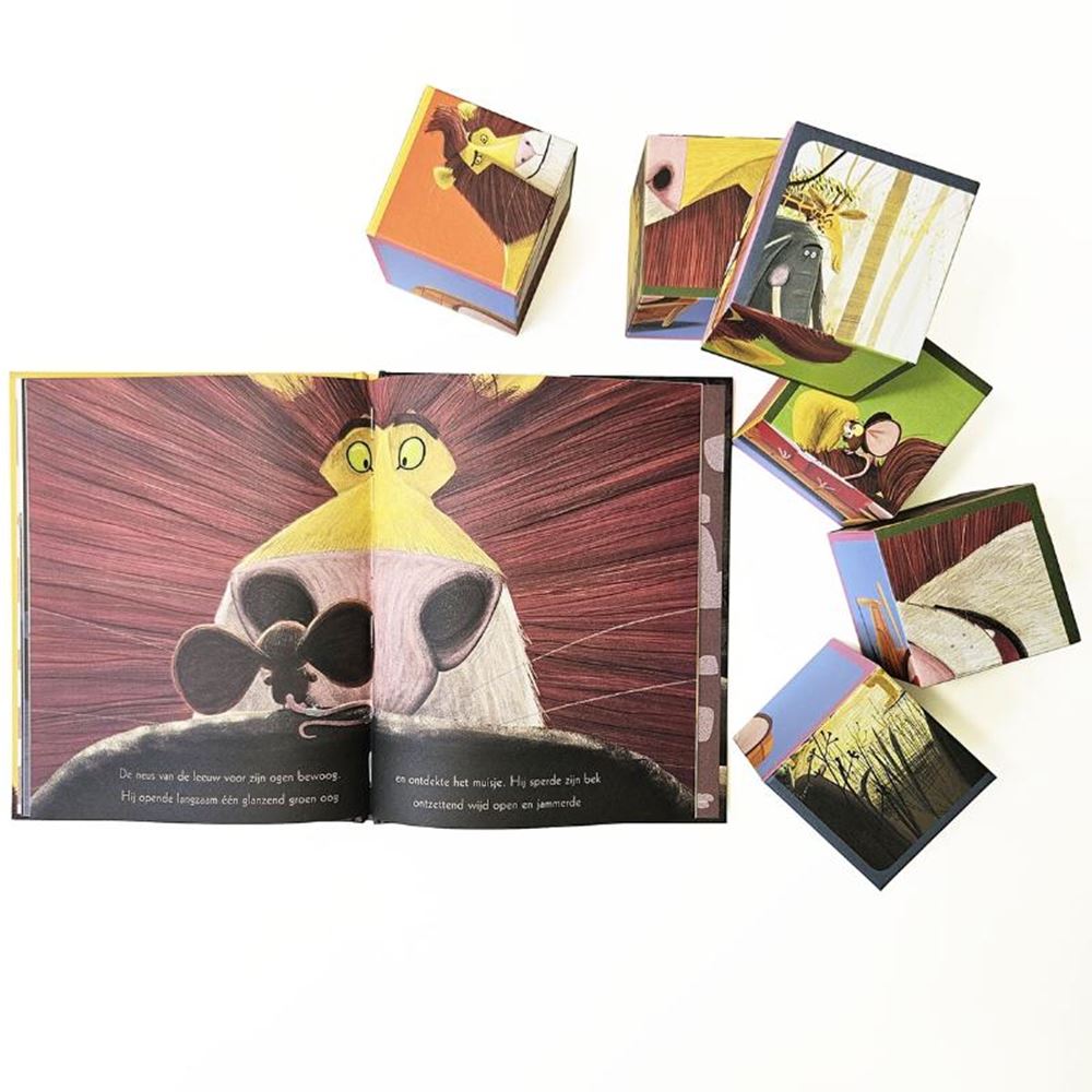 Livre et bloc puzzle le lion dans la souris 5