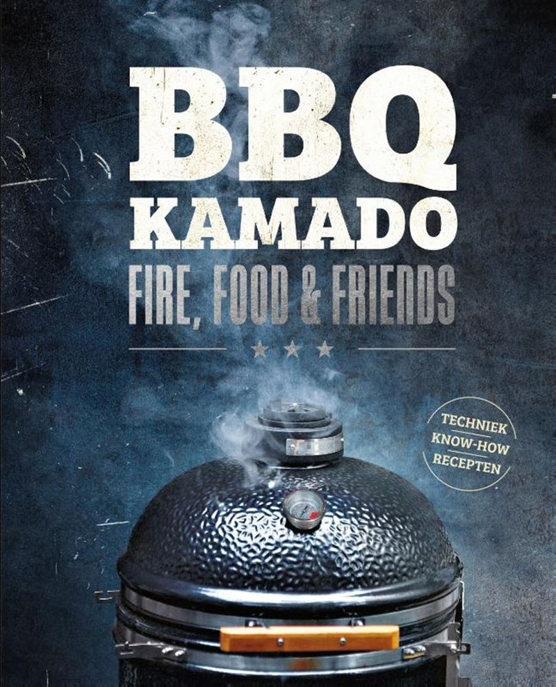 Kamado barbecue - feu, amis de la nourriture