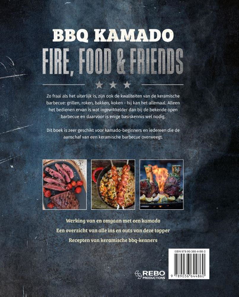 Kamado barbecue - feu, amis de la nourriture