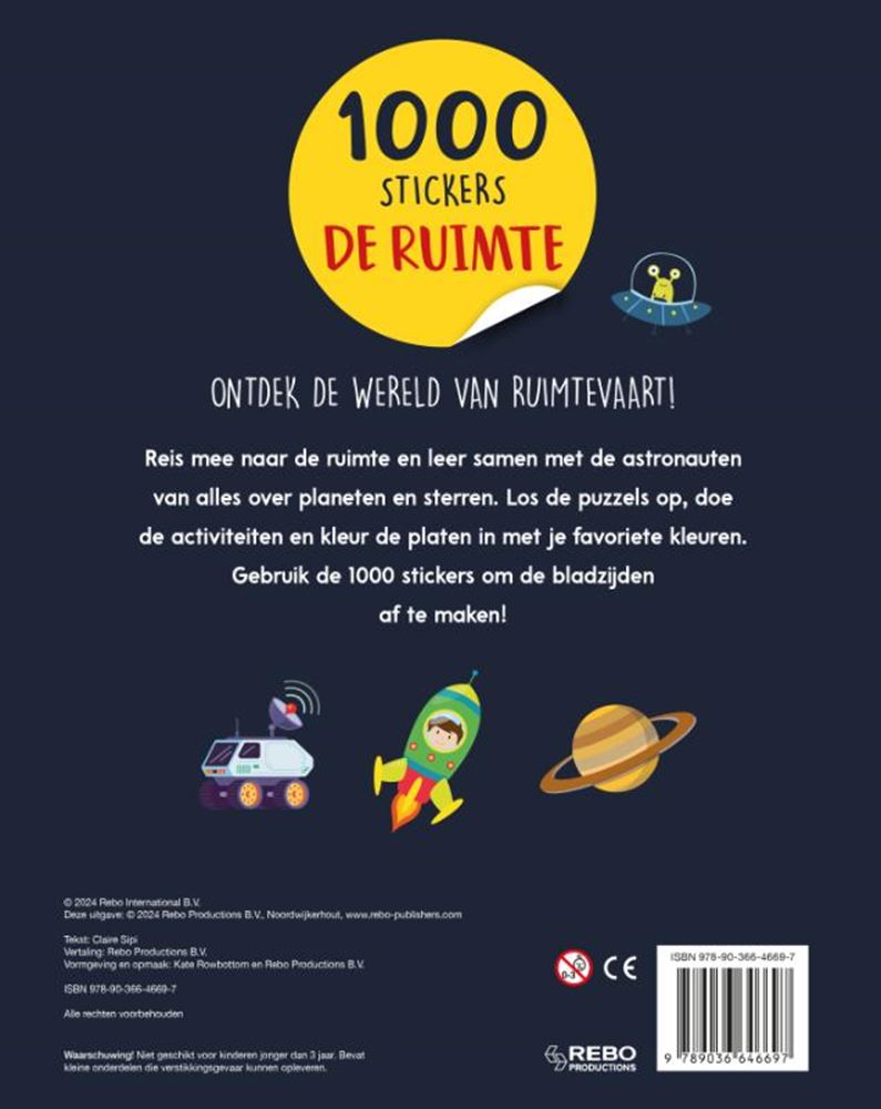 Livre d'autocollants : espace - 1000 autocollants 3+