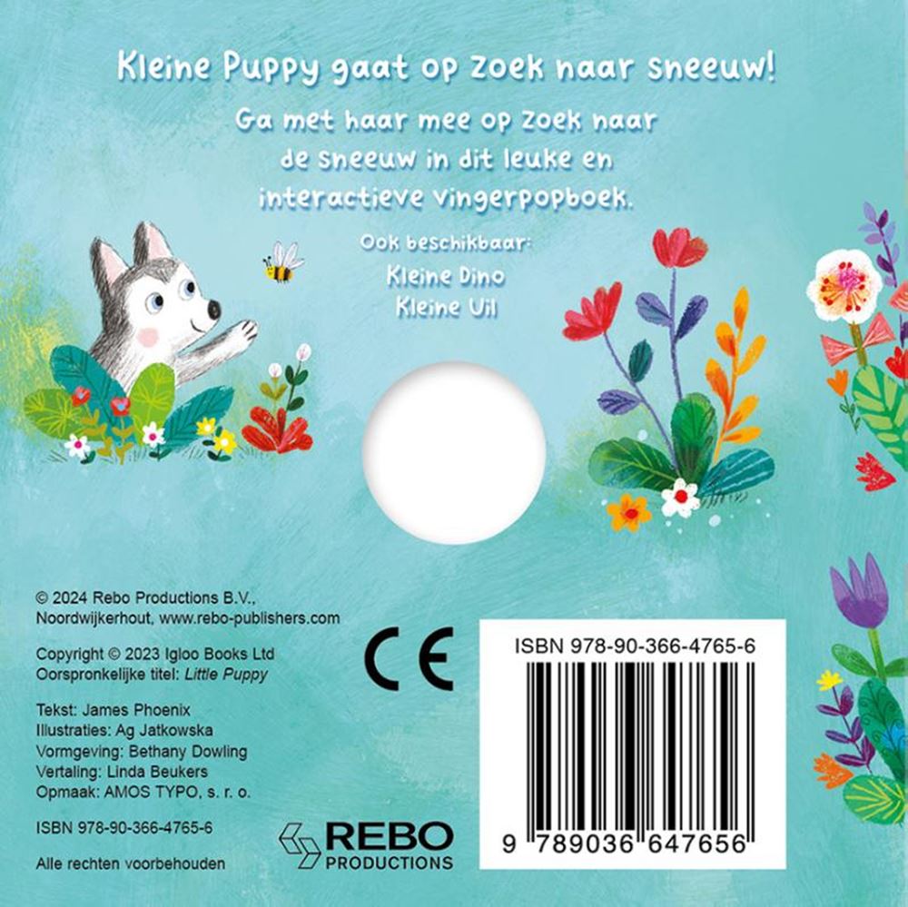 Rebo éditeurs petit chiot - livre de marionnettes à doigts
