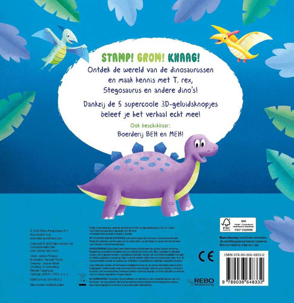Livre sonore : les dinosaures piétinent et grognent ! 0+