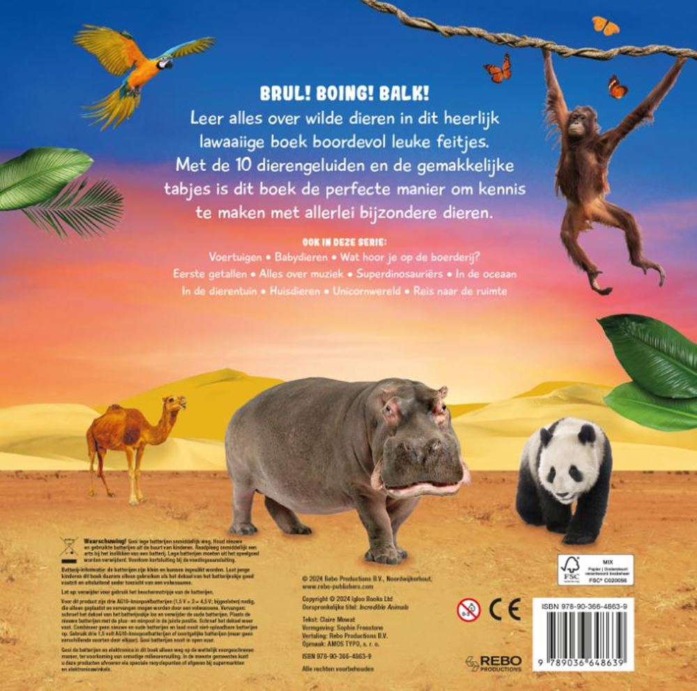 Animaux sauvages - Livre de 10 sons 3+