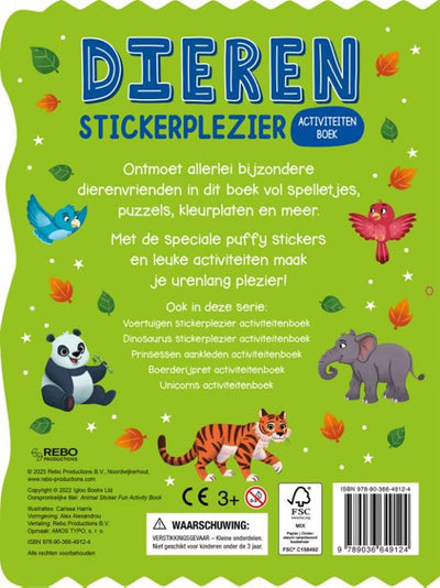 Rebo éditeurs animaux - livre d'activités amusant avec autocollants