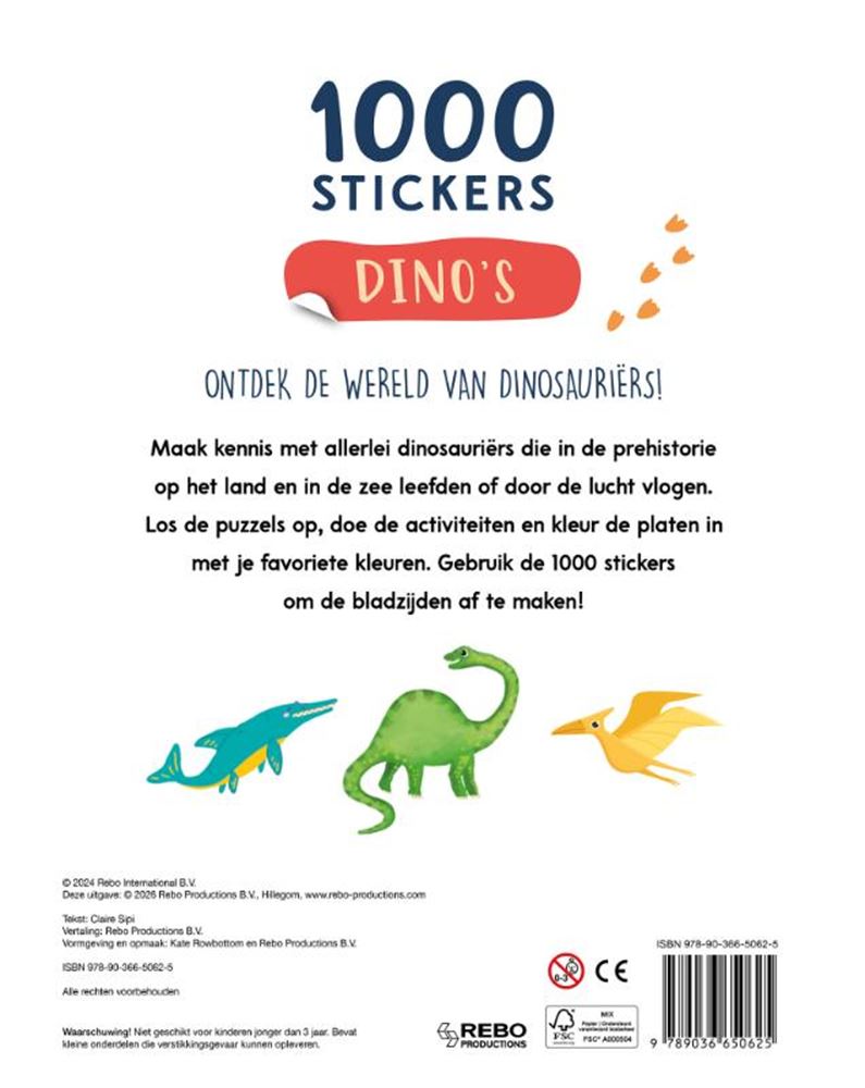 Dinosaures - 1000 autocollants 4+