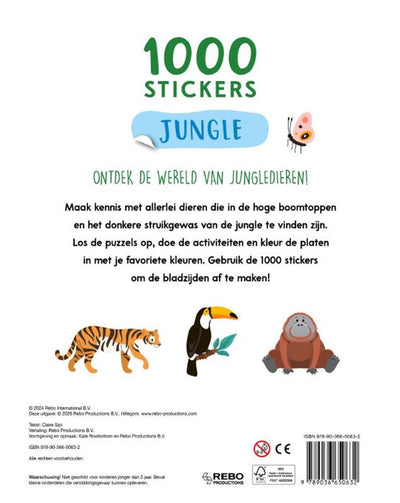 Cahier d'activités jungle des éditeurs Rebo - 1000 autocollants