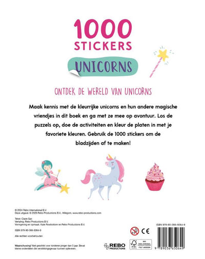 Rebo éditeurs livre d'activités licornes - 1000 autocollants