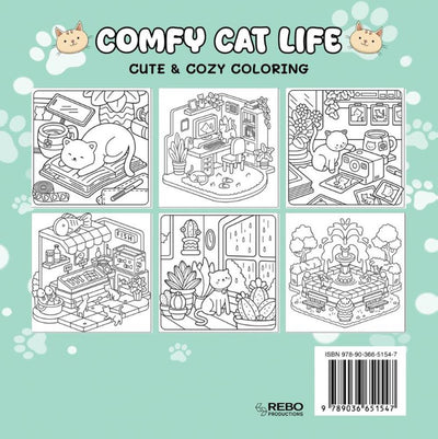 Rebo Publishers Cozy Cat Life - joli livre de coloriage confortable