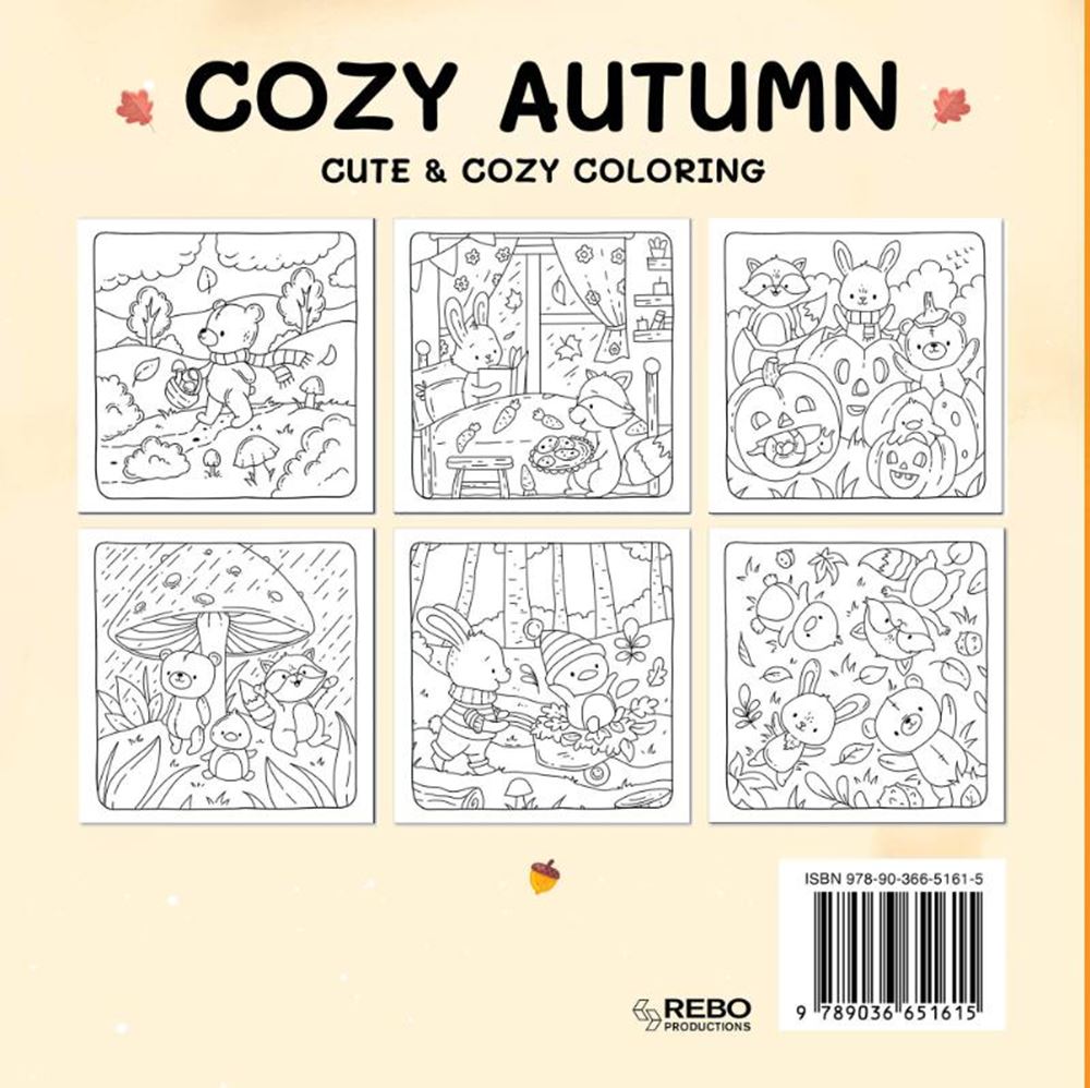 Rebo Publishers Cozy Autumn - joli livre de coloriage confortable