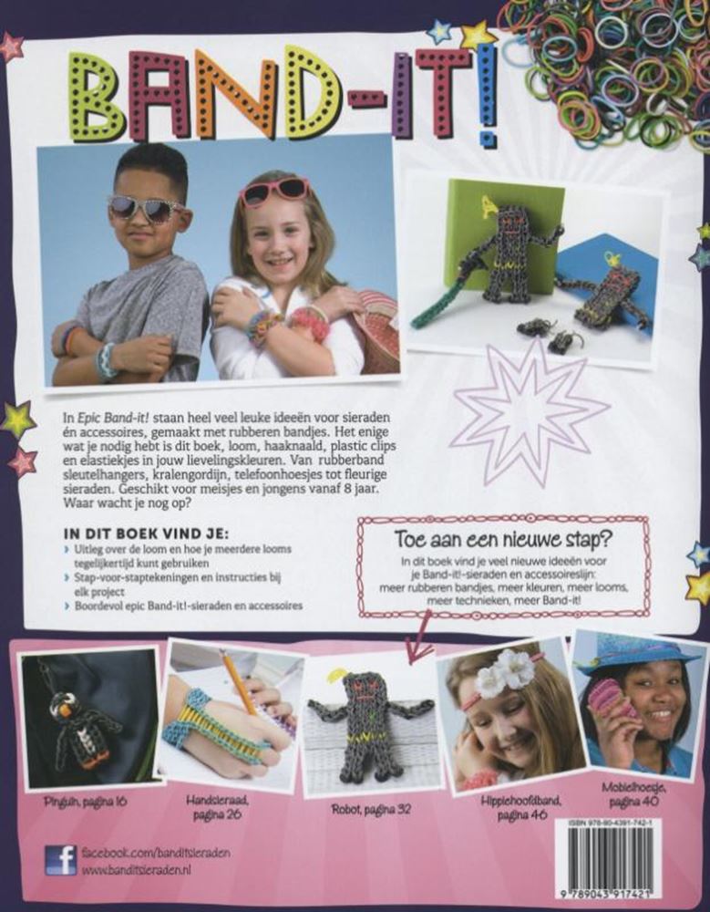 Band-it accroché à des bijoux en élastique. 8+