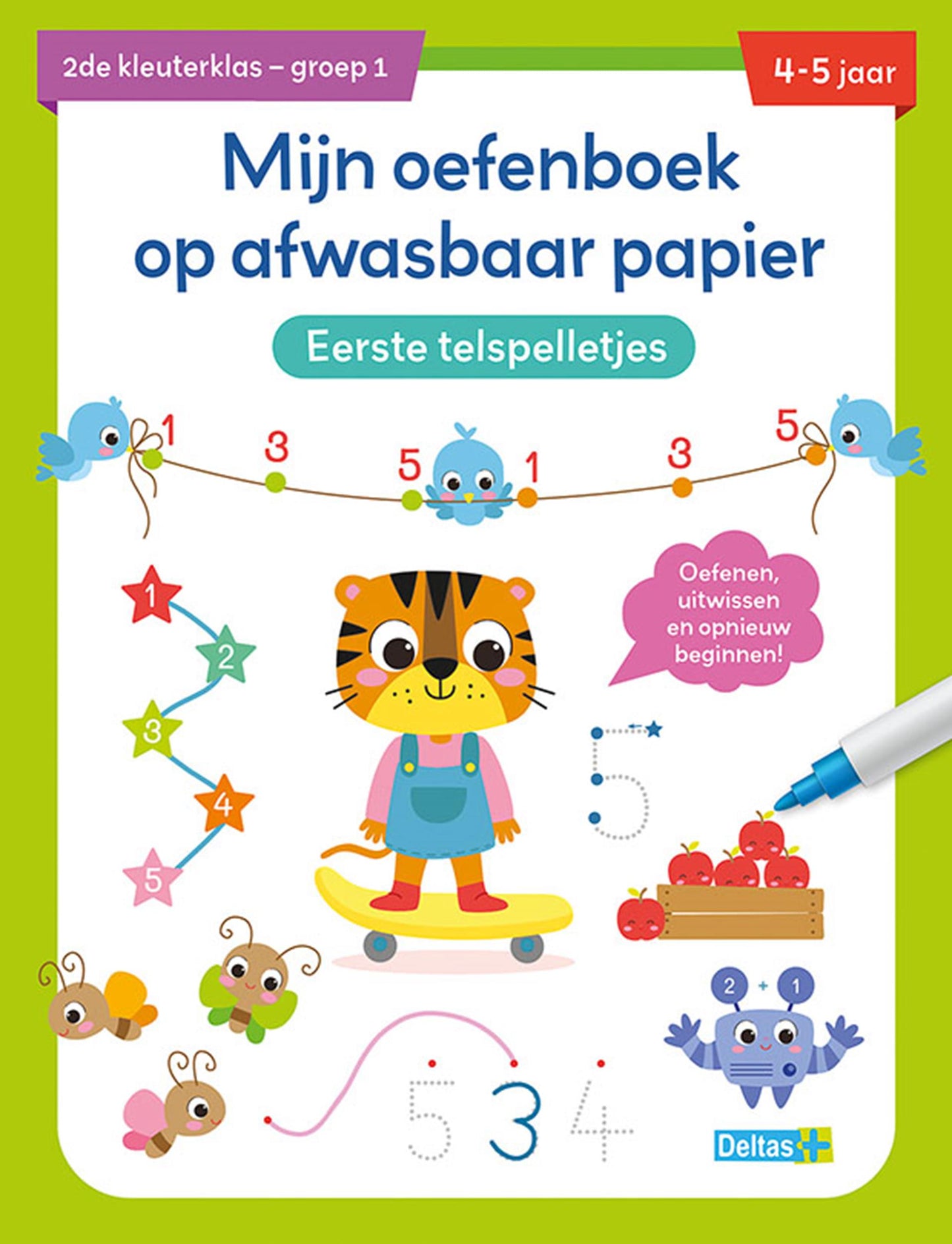 Cahier d'exercices Deltas papier lavable premiers jeux de comptage (4-5 ans)